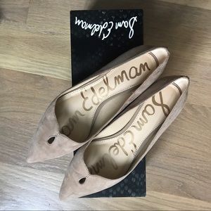 Ruby Pointy Toe Beige Suede Sam Edelman Flats 8.5